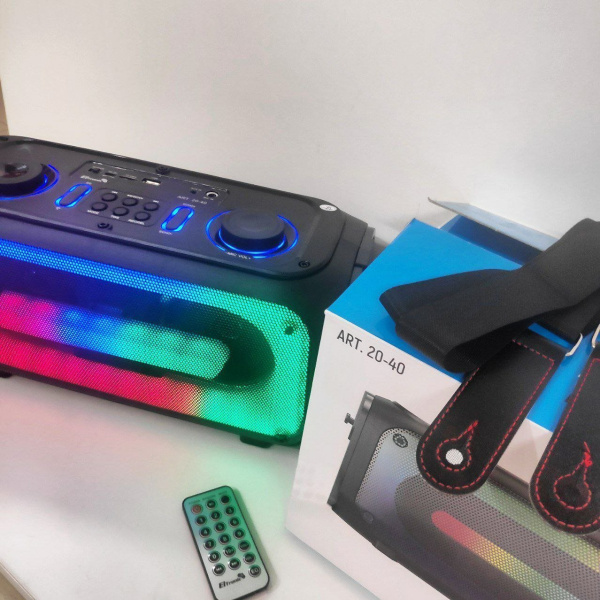 Беспроводная портативная bluetooth колонка Eltronic DANCE BOX 200 Watts арт. 20-40.1, LED-подсветкой и RGB светомузыкой, пультом дистанционного управления